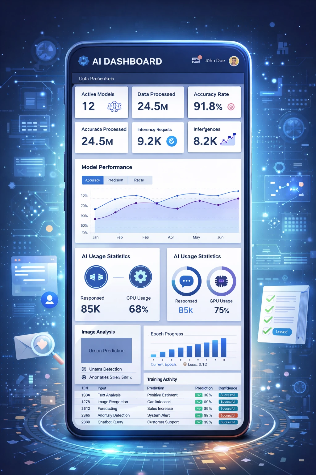 AI dashboard interface