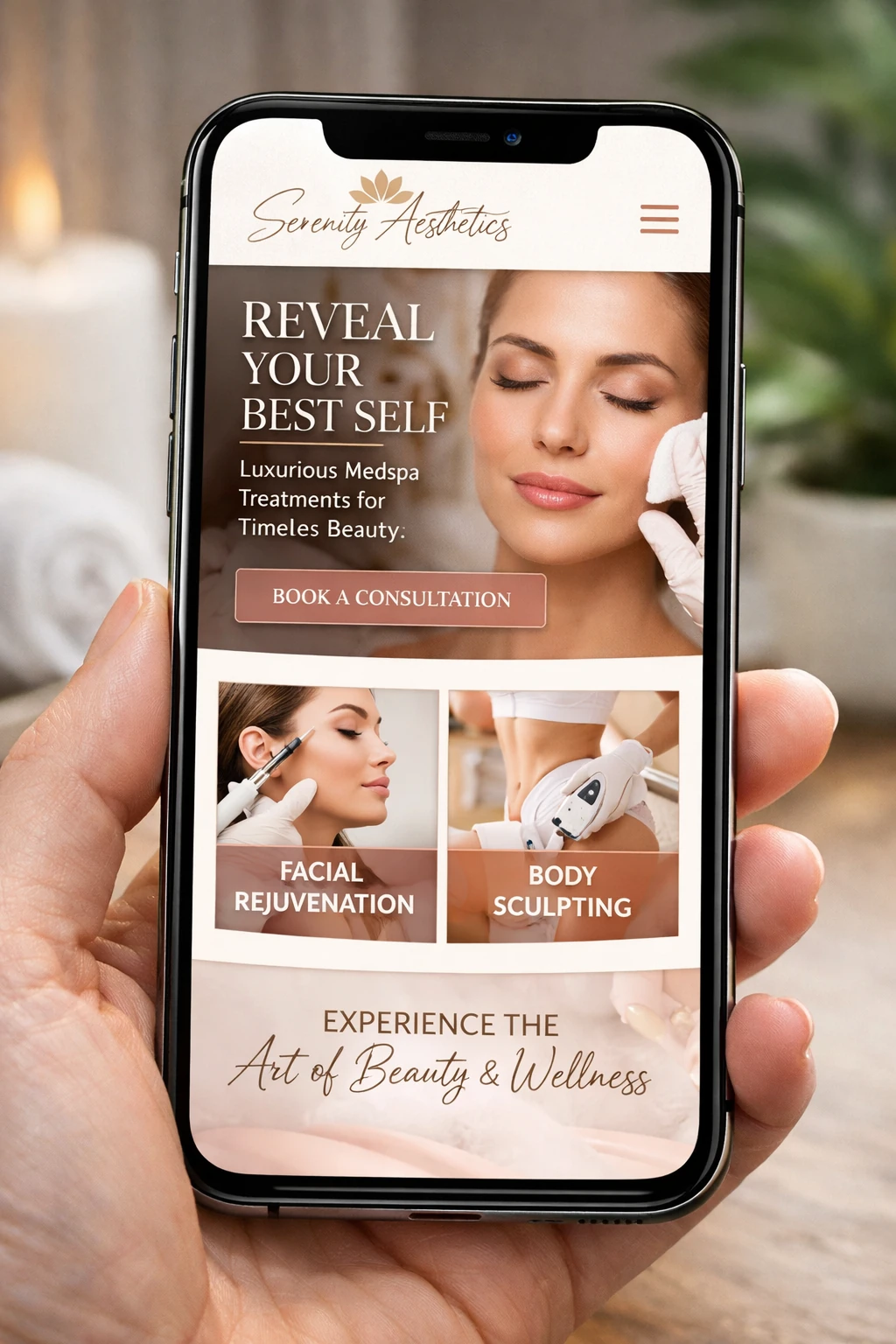 Medispa website mobile experience