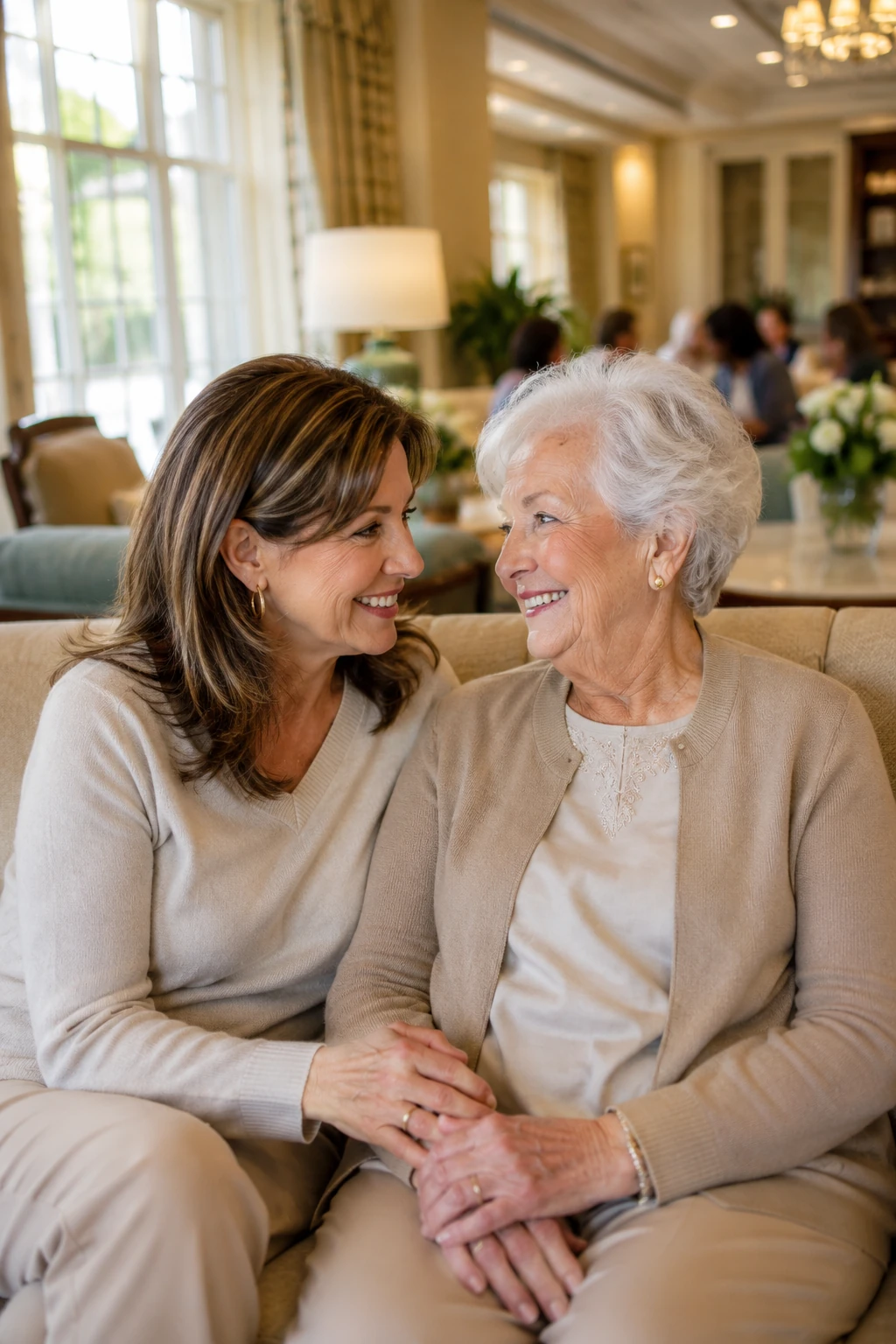Family trusting a senior living community after reading reviews — image placeholder