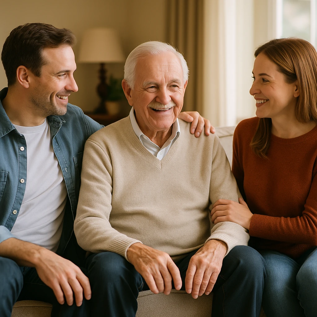 family interviewing senior living community from social media marketing campaign