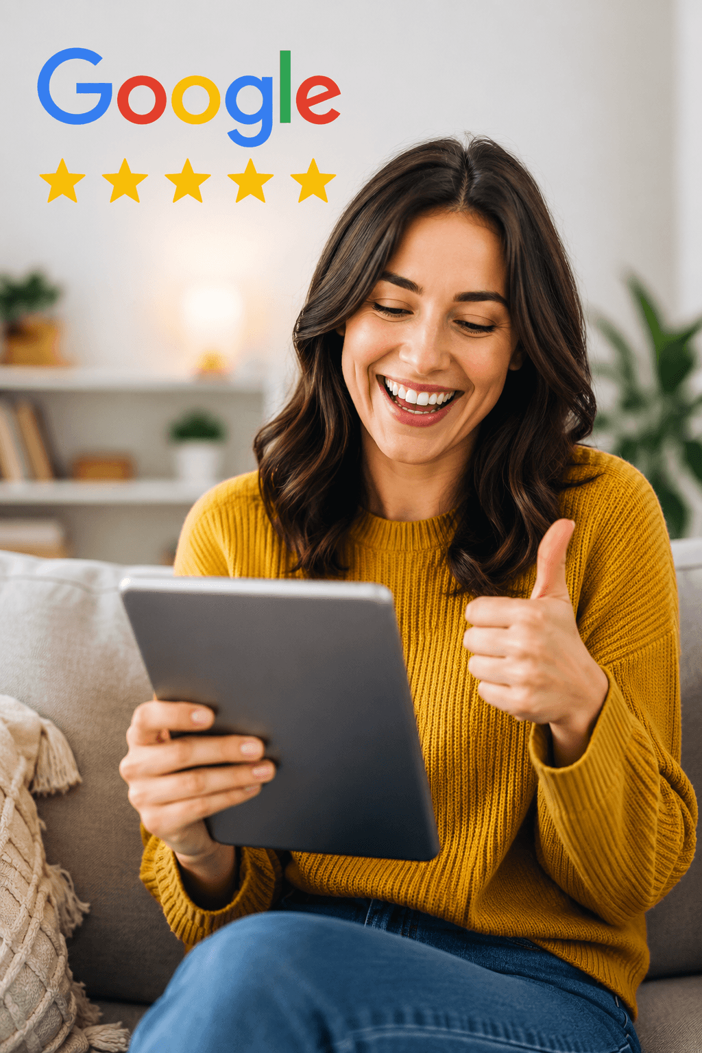 Happy Home Service Owner with 5 star reviews